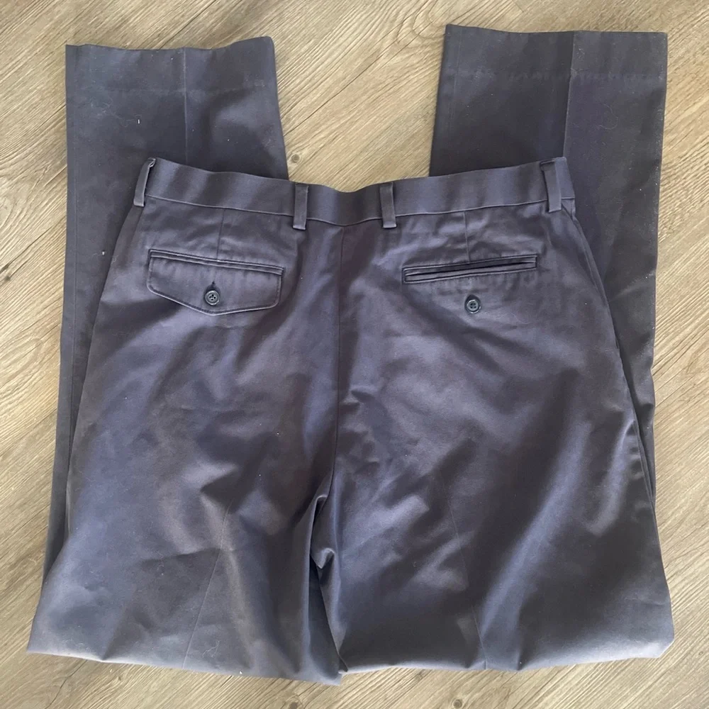 L.L Bean Comfort Waist Chino Dress Pant Flat Front 262555 Mens 36 Navy